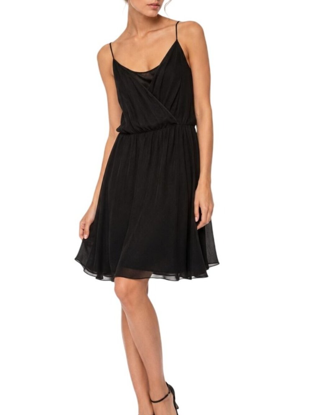 Banana Republic Vintage Y2K 100% Silk Dress Black Floaty Feminine LBD